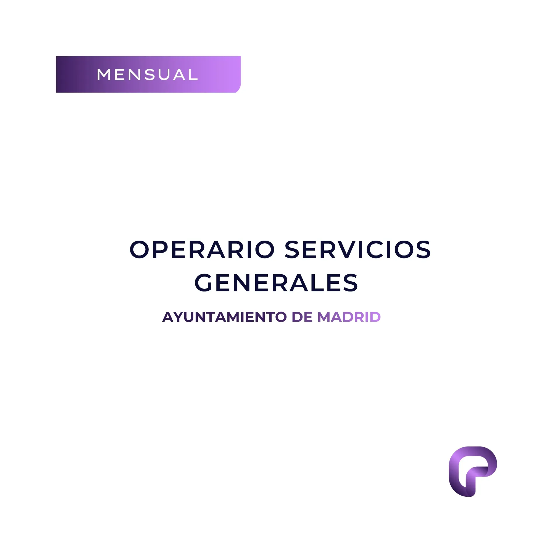 Operario Servicios Generales Ayuntamiento de Madrid (test para pruebas de temarios)